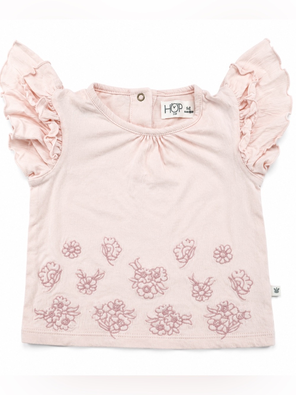 Pink Floral Ruffle Sleeve Shirt Baby Girl 6–9 Months